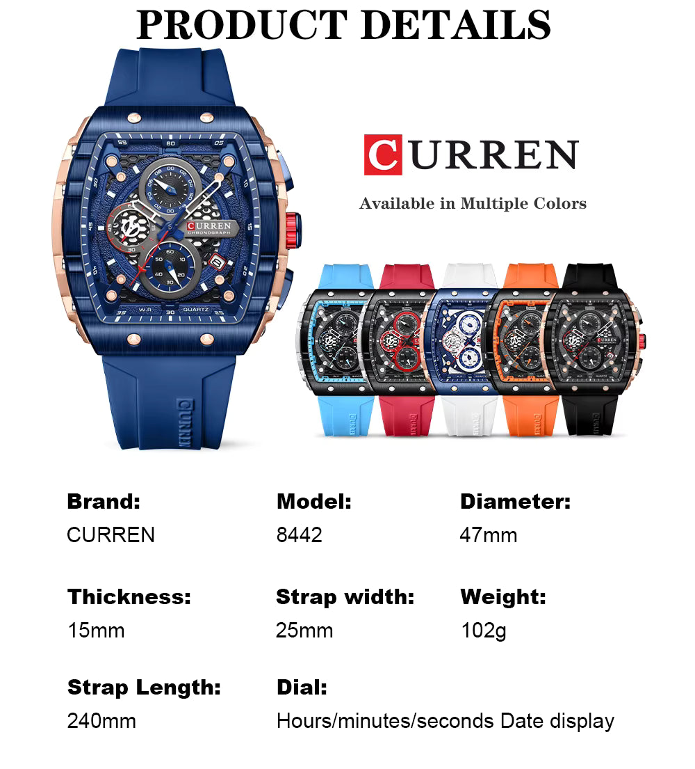NEW 2025 CURREN Men’s Waterproof luxury Chronograph Wristwatch