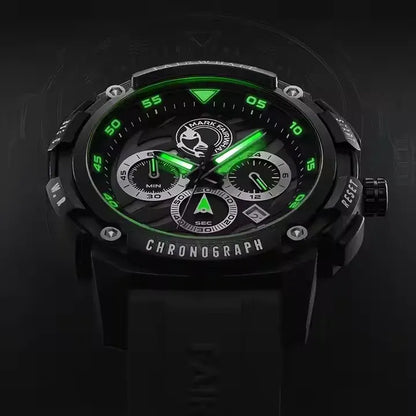 ساعة مارك فيروهيل الأنيقة للرجال - ساعة كوارتز مضيئة مقاومة للماء بحزام من السيليكون، كرونوغراف، عرض التاريخ وتصميم رياضي للارتداء الرسمي وغير الرسمي